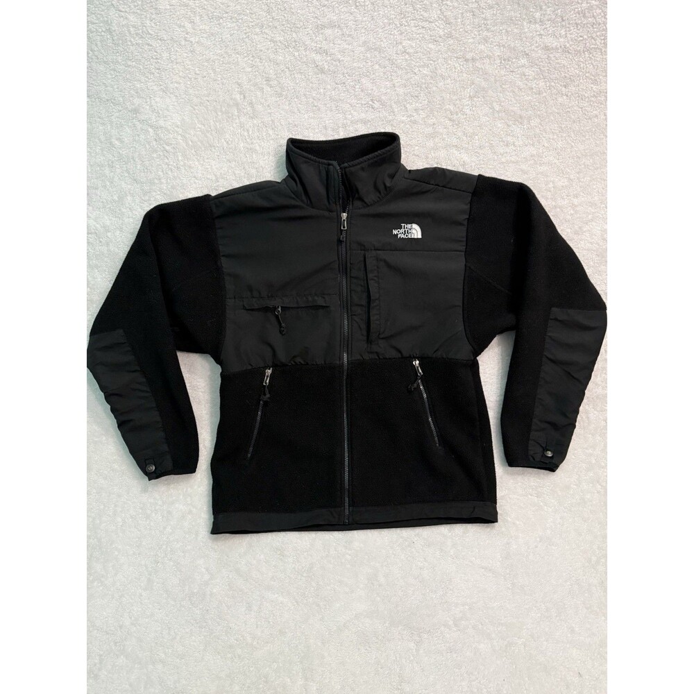 The North Face Denali Jacket Mens Small Black Fleece Full Zip Hiking Winter